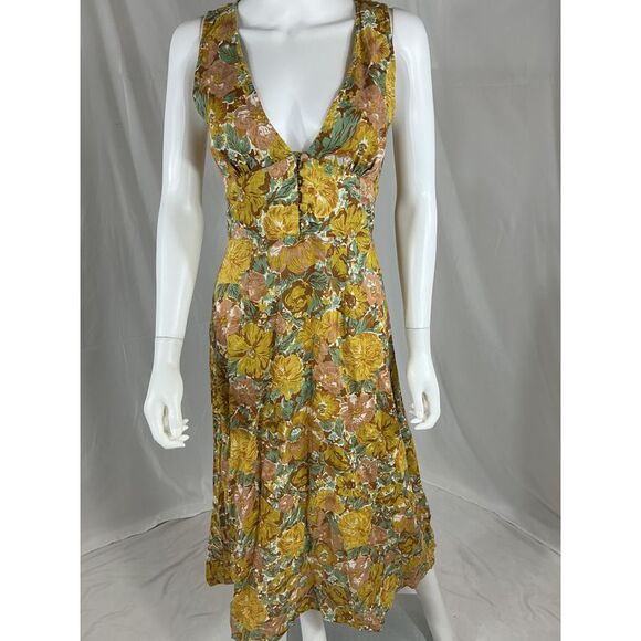 Faithfull The Brand Venere Midi Dress In Junie Yellow S - Picture 2 of 3